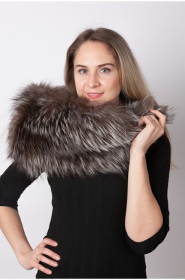 Silver fox fur collar - neck warmer